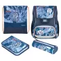 Schooltassenset HERLITZ Loop Plus TechMech voor jongens — polyester, bestaande uit schooltas, sporttas, etui, pennenzak
