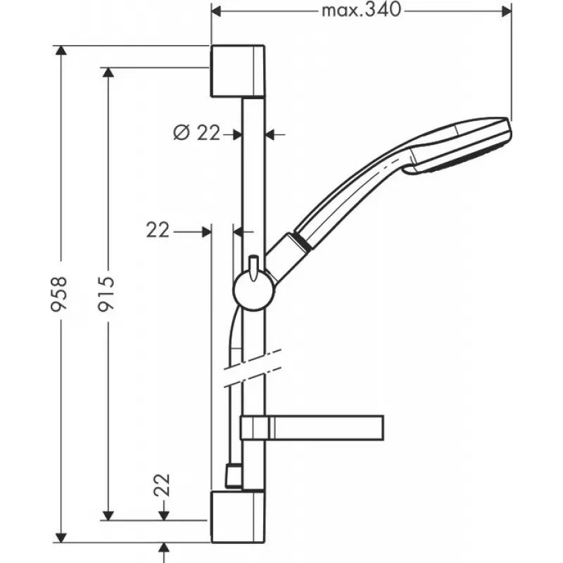 Douchesysteem Hansgrohe Croma 100 27771000 chroom