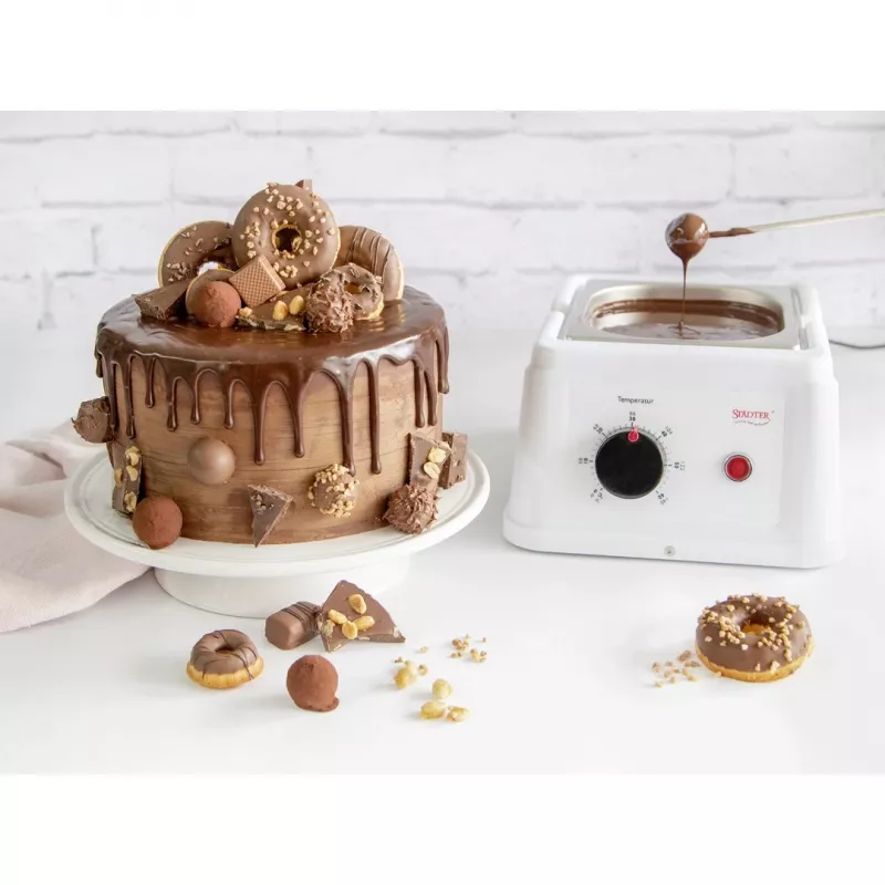 Städter chocoladesmelter, 1,5 L, zilver/wit