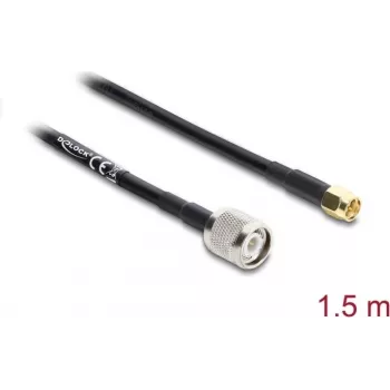 Coax-antennekabel DELOCK TNC-stekker naar SMA-stekker RG-58 C/U 1,5 m