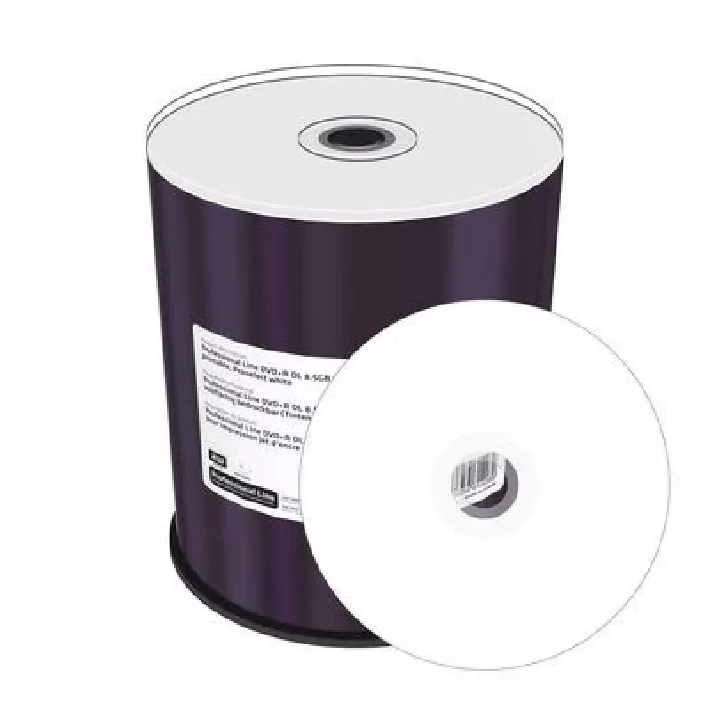 MediaRange DVD+R 8,5 GB 100 stuks 8x wit volledig bedrukbaar cakebox