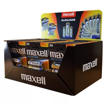 MAXELL Alkaline LR6 AA wegwerpbatterijen 1,5 V — 4-pack (display met 30 blisters / 120 stuks)