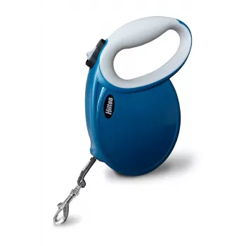 Hilton Smart Dog Tape L rolriem – marineblauw-grijs, 5 m, voor honden tot 30 kg