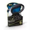 Hilton Smart Dog Tape M automatische hondenriem — 4 m, voor honden tot 20 kg, wit-zwart
