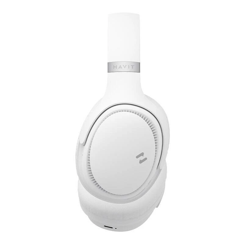 Draadloze bluetooth-hoofdtelefoon HAVIT H630BT — on-ear, bluetooth, ingebouwde microfoon, wit