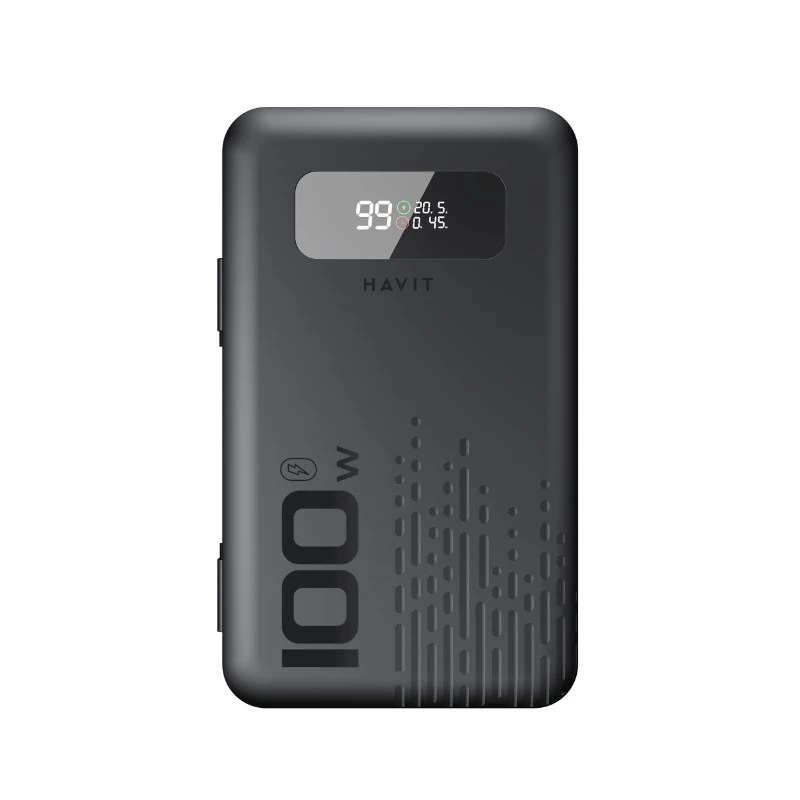 Draagbare powerbank HAVIT PB5212 20000mAh — externe accu met hoge capaciteit (zwart)