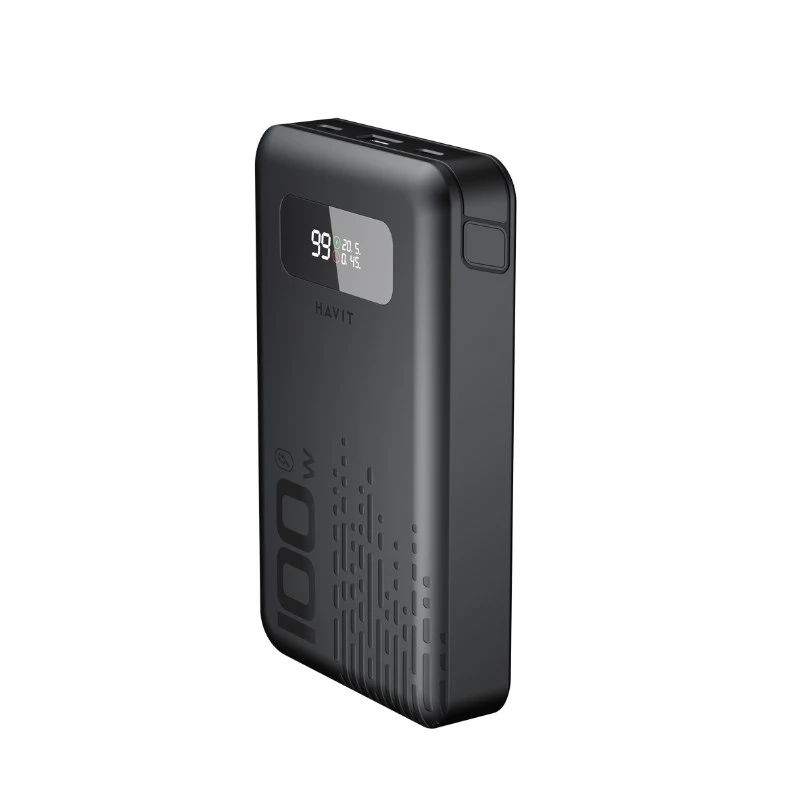 Draagbare powerbank HAVIT PB5212 20000mAh — externe accu met hoge capaciteit (zwart)