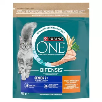 Purina Nestlé Purina ONE kattenvoer 7+ met kip en volkorengranen 750 g