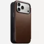 Telefoonhoes van leer Nomad Modern Leather Folio voor iPhone 17 Pro Max (6,9 inch) bruin, leer/aluminium, 4 kaartvakken