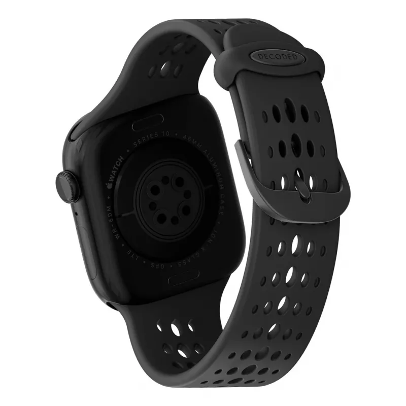 Decoded Silicone Ares O Band - siliconenarmband voor Apple Watch 40/42 mm (zwart)
