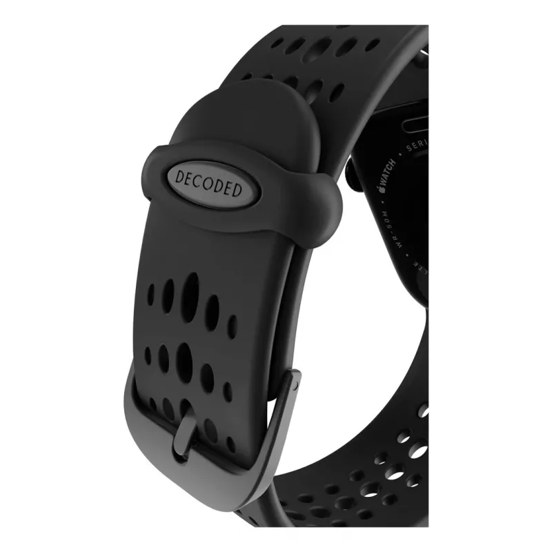 Decoded Silicone Ares O Band - siliconenarmband voor Apple Watch 40/42 mm (zwart)