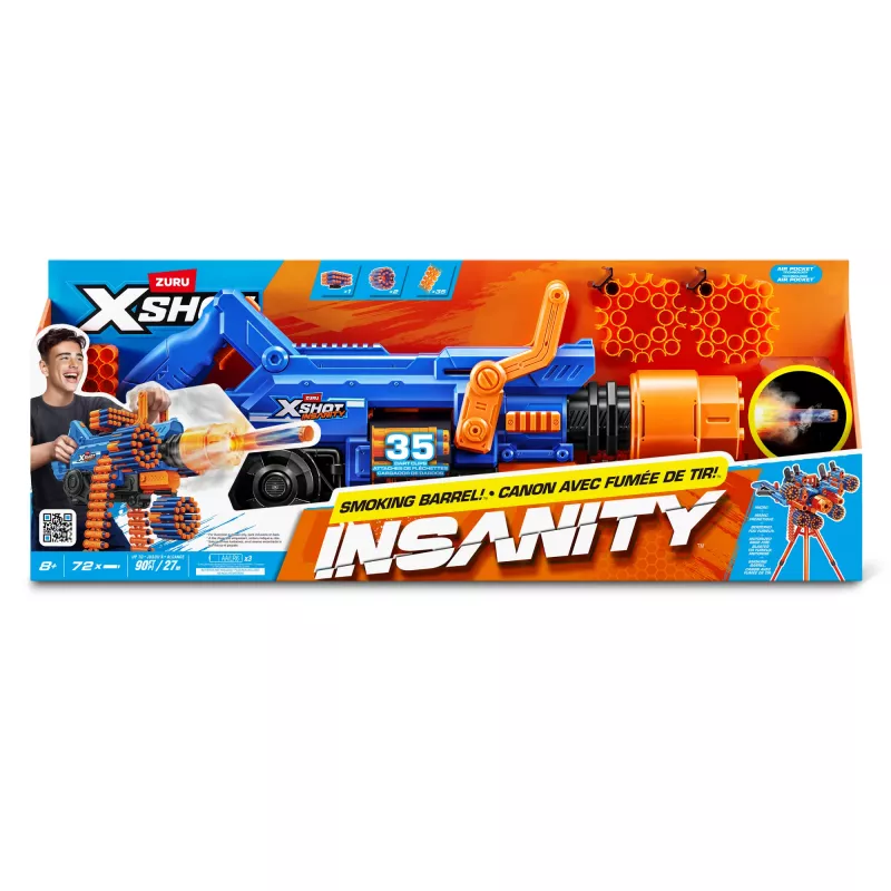 ZURU XSHOT Insanity Smoking Barrel Blaster, speelgoedblaster, 8 jaar