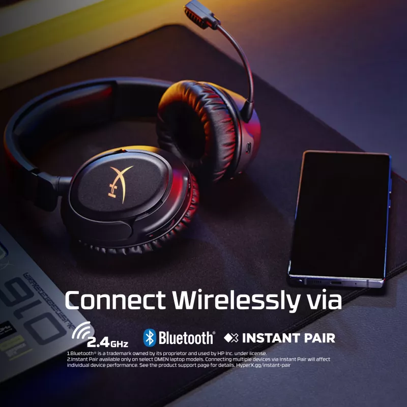 Draadloze gaming-headset HyperX Cloud Flight 2 — omsluitend, zwart