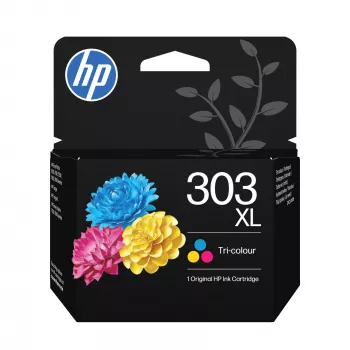 HP 303XL High Yield Tri-Color originele printercartridge, hoog, cyaan, magenta, geel, inkt op kleurstofbasis, 1 stuks, 415 pagina's, enkelpack