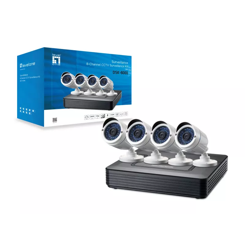 LevelOne DSK-8001 videobewakingsset bedraad 8 kanalen