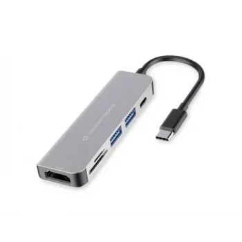 Conceptronic DONN02G laptop-dockingstation/poortreplicator USB 3.2 Gen 1 (3.1 Gen 1) Type-C aluminium