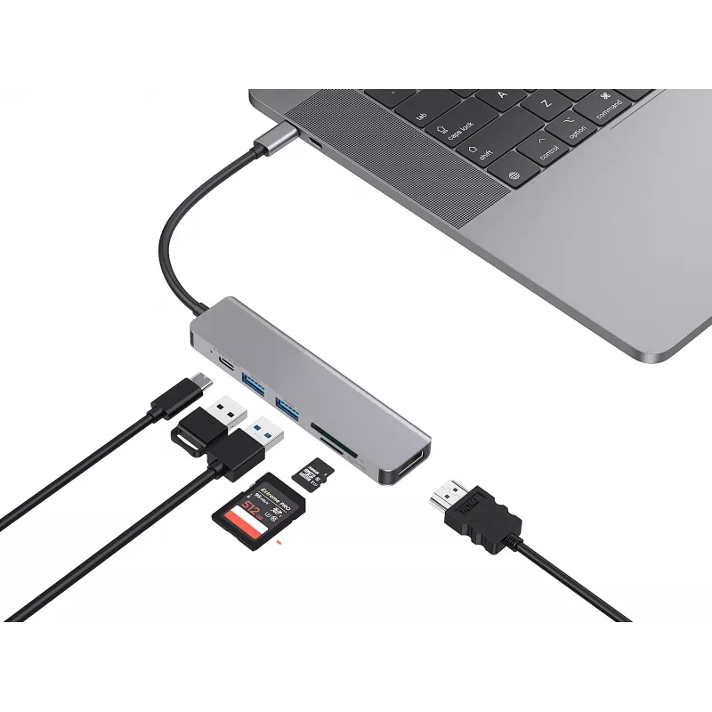 Conceptronic DONN02G laptop-dockingstation/poortreplicator USB 3.2 Gen 1 (3.1 Gen 1) Type-C aluminium