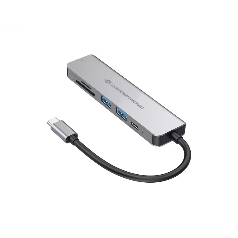 Conceptronic DONN02G laptop-dockingstation/poortreplicator USB 3.2 Gen 1 (3.1 Gen 1) Type-C aluminium