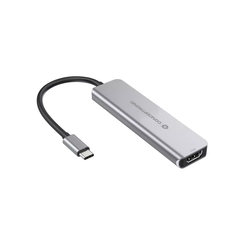 Conceptronic DONN02G laptop-dockingstation/poortreplicator USB 3.2 Gen 1 (3.1 Gen 1) Type-C aluminium