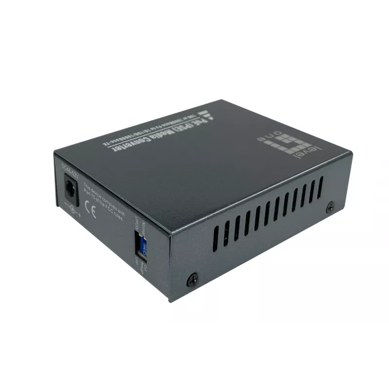 LevelOne RJ45 naar SC gigabit-mediaconverter, PoE PSE, singlemode vezel, 20km