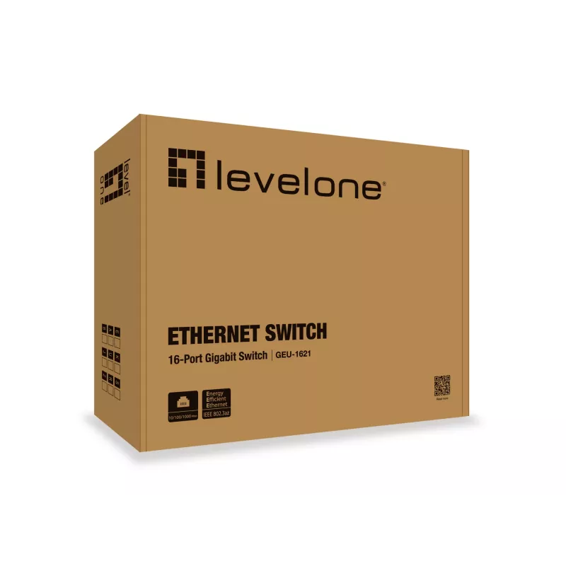 LevelOne 16-poorts gigabit-switch, gigabit Ethernet (10/100/1000), vollduplex, rackmontage