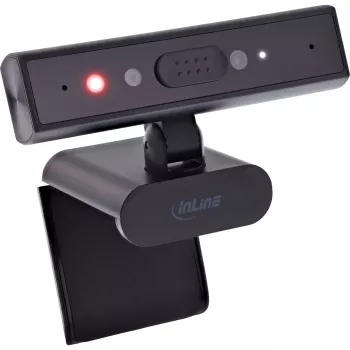 InLine 55365 5MP-webcam met USB-C, autofocus, Windows Hello en schuifklepje