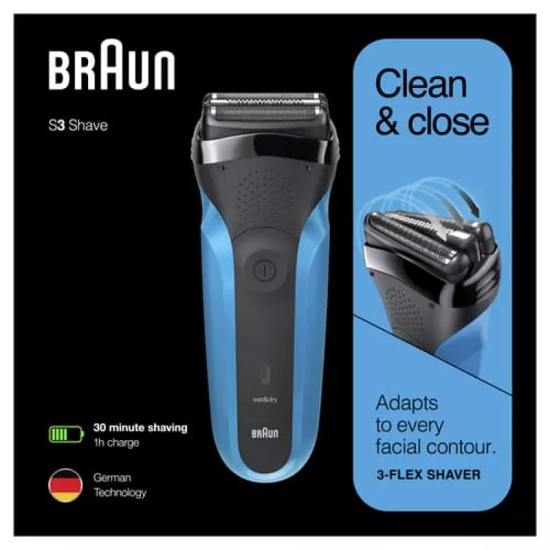 Braun Series 3 310s foliescheerapparaat trimmer zwart, blauw