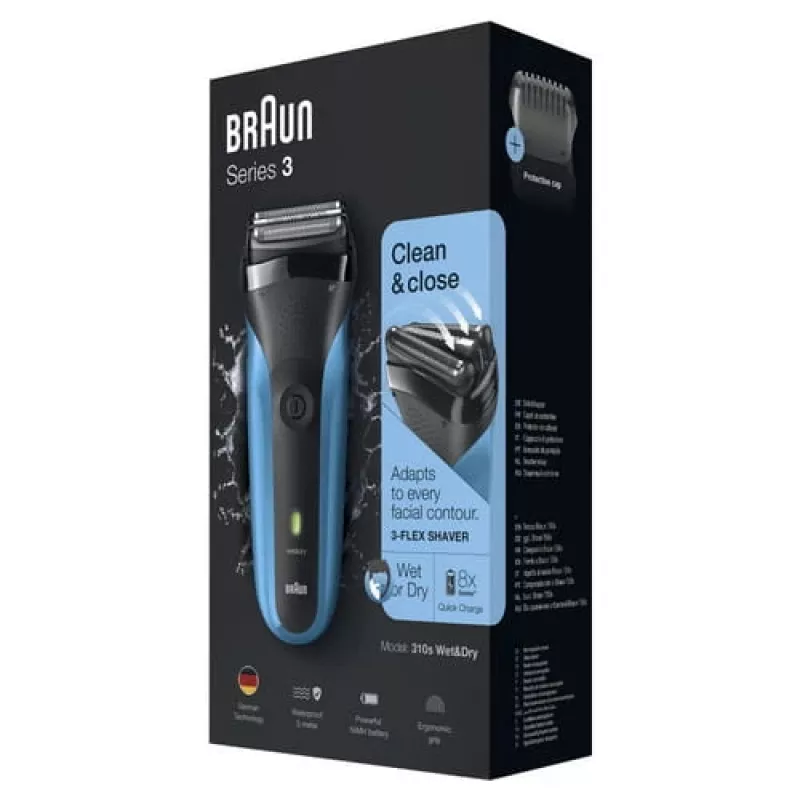 Braun Series 3 310s foliescheerapparaat trimmer zwart, blauw