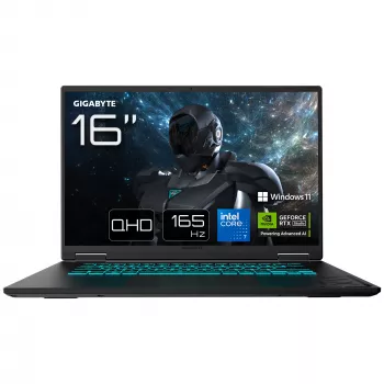 GIGABYTE GAMING A16 PRO DYHG5DECC4SH laptop Intel Core 7 240H 40,6 cm (16 inch) Quad HD+ 32 GB LPDDR5x-SDRAM 1 TB SSD NVIDIA® GeForce RTX™ 5080 Laptop GPU Wi-Fi 6E (802.11ax) Windows 11 Home zwart