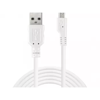 Sandberg MicroUSB sync-/oplaadkabel 3 m, 3 m, USB A, Micro-USB B, USB 2.0, stekker/stekker, wit
