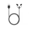 Sandberg 3in1 Lightning+MicroUSB+USB-C 1m, 1 m, Micro-USB A, USB A, stekker/stekker, zwart, grijs