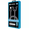 Sandberg 3in1 Lightning+MicroUSB+USB-C 1m, 1 m, Micro-USB A, USB A, stekker/stekker, zwart, grijs