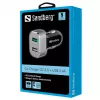 Sandberg autolader 1xQC 3.0+1xUSB2.4A, auto, sigarettenaansteker, 12 V, aluminium, zwart