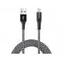 Sandberg Survivor Lightning kabel 2 m, 2 m, Lightning, USB A, stekker, stekker, zwart, grijs