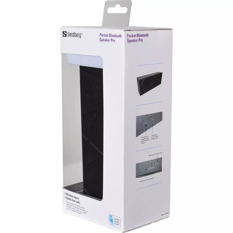 Sandberg Pocket Bluetooth Speaker Pro, 2.0 kanalen, 6 W, 100–20000 Hz, draadloos, 3.0+HS, 2,4–2,4835 GHz