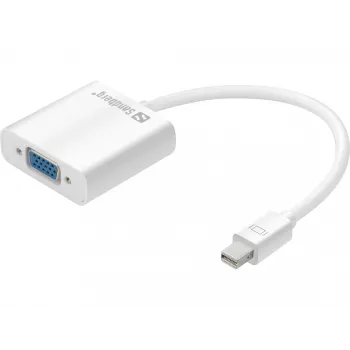 Sandberg adapter Mini DisplayPort>VGA, Mini DisplayPort, VGA (D-Sub), stekker, bus, 1920 x 1080 pixel, 1920 x 1080 (HD 1080)