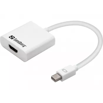 Sandberg adapter MiniDP1.2>HDMI2.0 4K60, Mini DisplayPort, HDMI, stekker, bus, 3840 x 2160 pixel, 6 Gbit/s