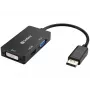 Sandberg adapter DP>HDMI+DVI+VGA, 0,19 m, DisplayPort, VGA (D-Sub)+ HDMI + DVI, stekker, bus, 3840 x 2160 pixel