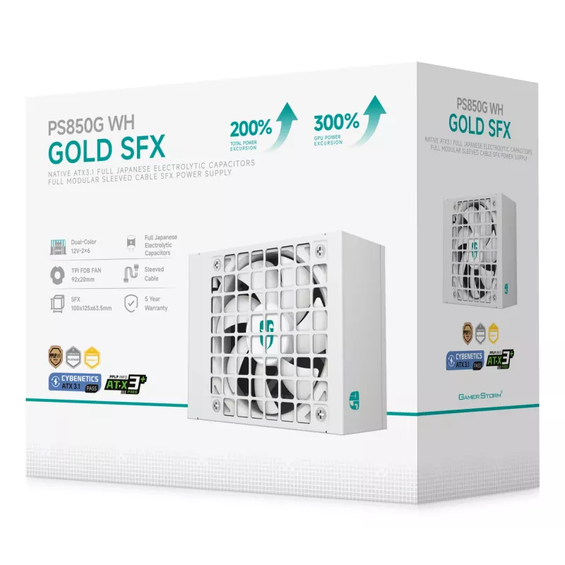Gamer Storm PS850G WH voeding 850 W 20+4 pin ATX ATX wit