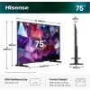 Hisense 75E7S PRO tv 189 cm (75 inch) UHD+ smart-tv Wi-Fi zwart 350 cd/m²