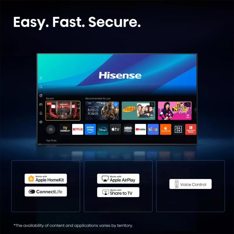 Hisense 75E7S PRO tv 189 cm (75 inch) UHD+ smart-tv Wi-Fi zwart 350 cd/m²