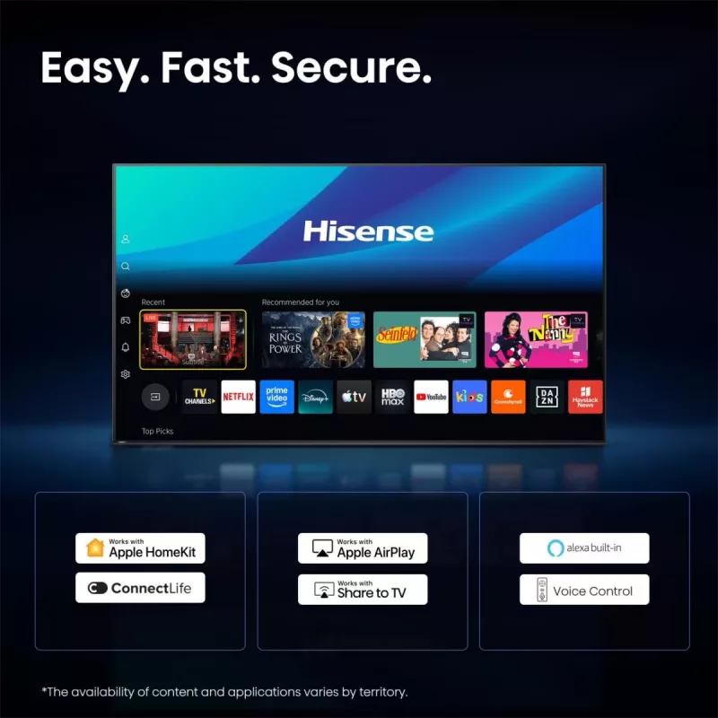 Hisense 75E8S tv 190.5 cm (75 inch) 4K Ultra HD smart-tv Wi-Fi grijs 400 cd/m²