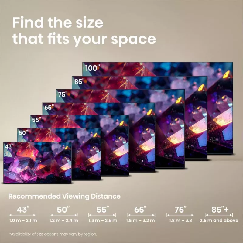 Hisense 85E7S PRO tv 2,16 m (85 inch) UHD+ smart-tv Wi-Fi zwart 400 cd/m²