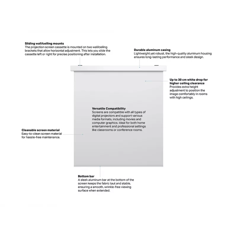 Multibrackets M 1:1 gemotoriseerd projectiescherm 240x240, 135 inch White Edition