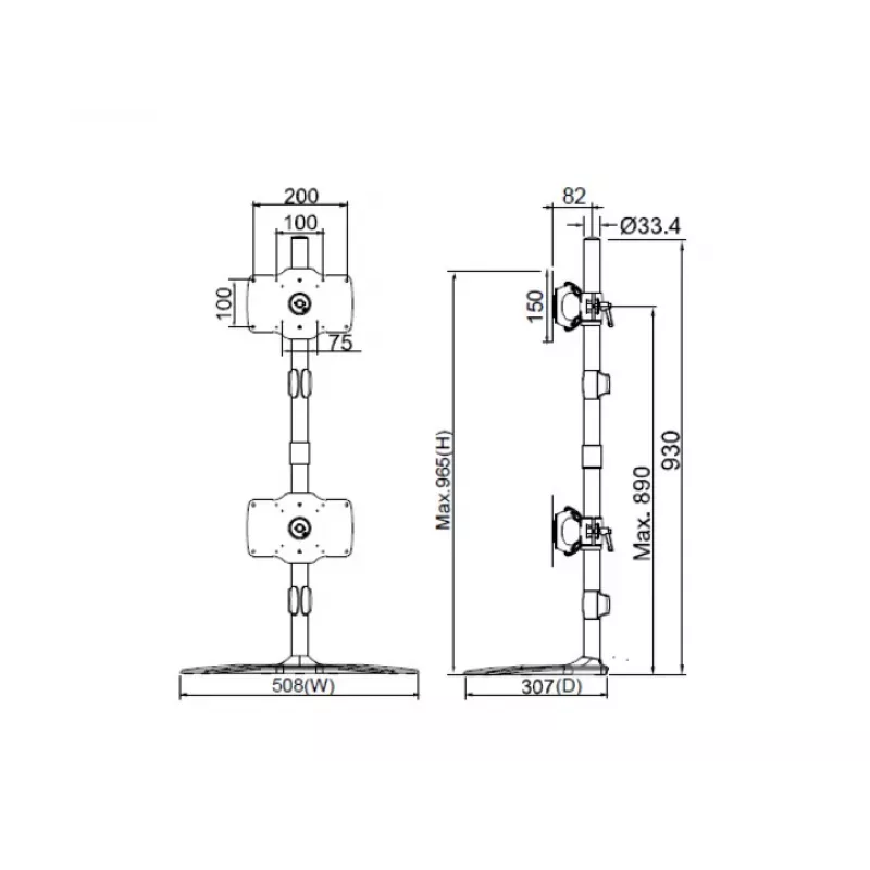 Multibrackets M VESA Desktopmount enkelvoudige standaard 24 inch-32 inch uitbreidingsset