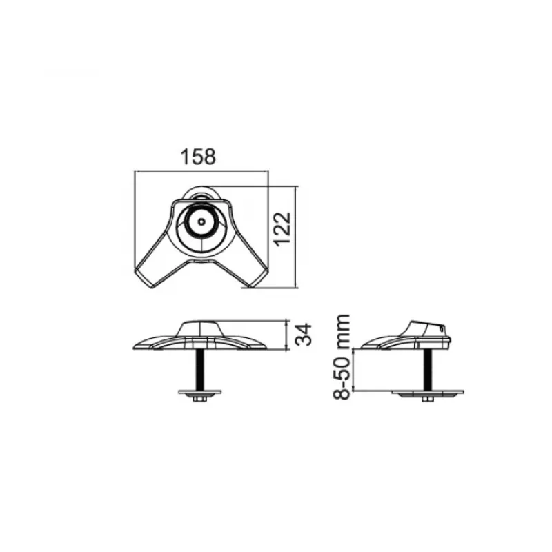 Grommet-basis Multibrackets M Desktopmount voor enkel-/dubbel-/drievoudige monitorstandaard zwart model