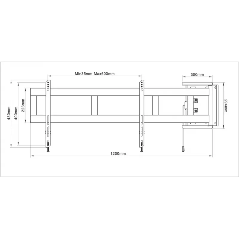 Multibrackets M Universal Swing Arm 180 Degrees Large zwart 75 kg 48-69 inch