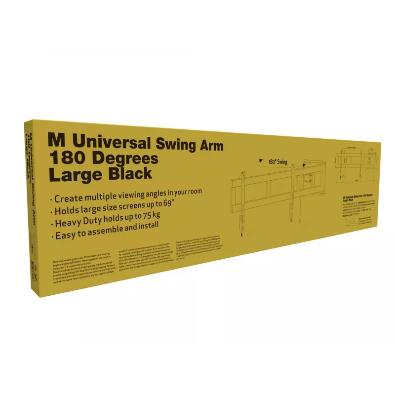 Multibrackets M Universal Swing Arm 180 Degrees Large zwart 75 kg 48-69 inch