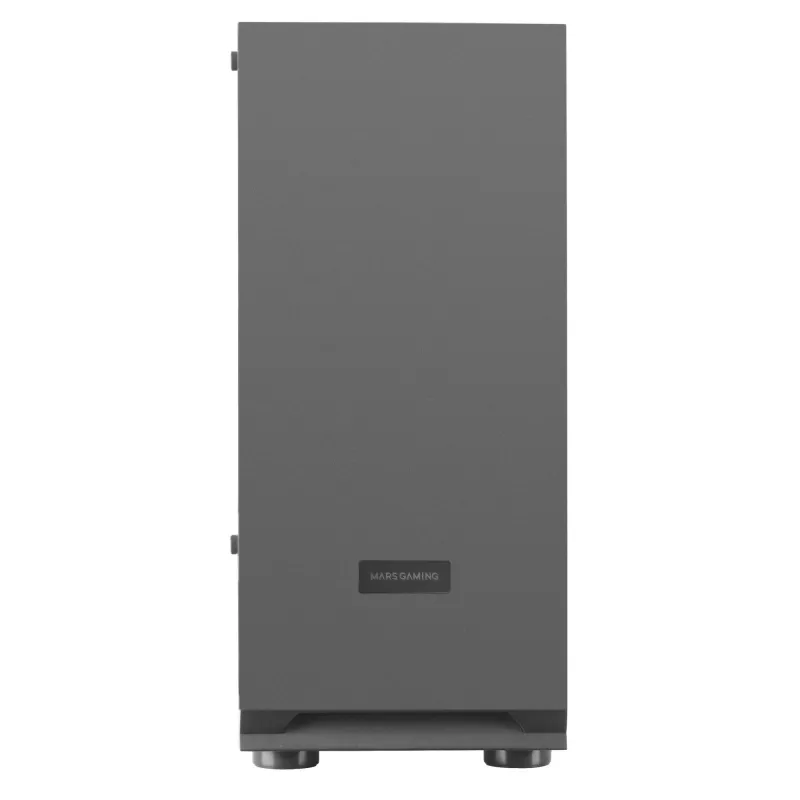 Mars Gaming MCN2 ATX gaming-pc-behuizing met volledig zijvenster, grille, tweekamerontwerp, achterste 12cm-ventilator, zwart