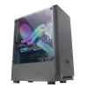 Mars Gaming MCN2 ATX gaming-pc-behuizing met volledig zijvenster, grille, tweekamerontwerp, achterste 12cm-ventilator, zwart